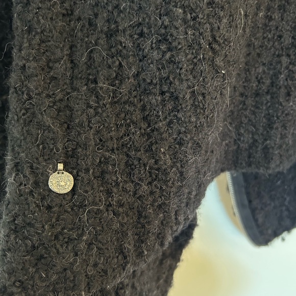 Maison Scotch Textured Black Zip-Trim Bouclé Jacket - Picture 6 of 8